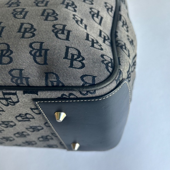 Dooney & Bourke Grey Black Canvas Leather Tote Shoulder Bag - Picture 9 of 14